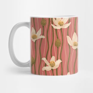 Organic wildflower pattern in pink Mug